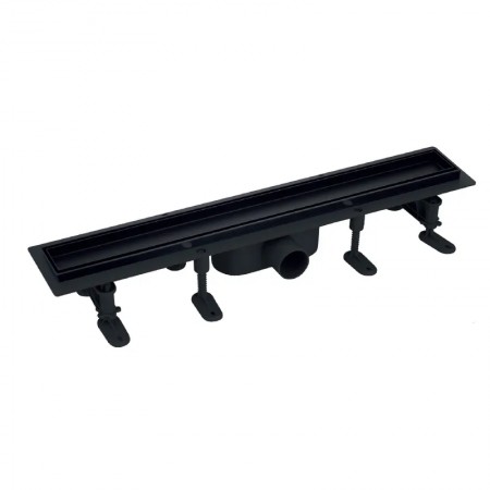 Душовий трап MIXXUS DRAIN-06-30 BLACK із пласт. основою та накладкою з нерж. сталі 70x300мм (MI6526)